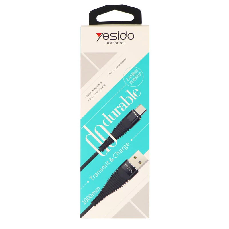 کابل تایپ سی Yesido CA-12 2.4A 1m روکش دار