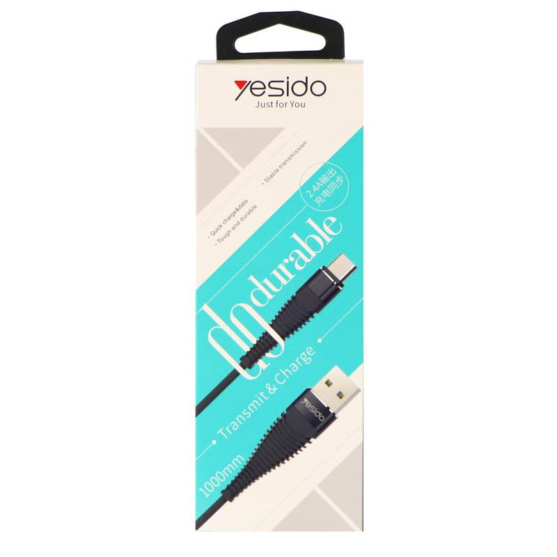 کابل تایپ سی Yesido CA-12 2.4A 1m روکش دار