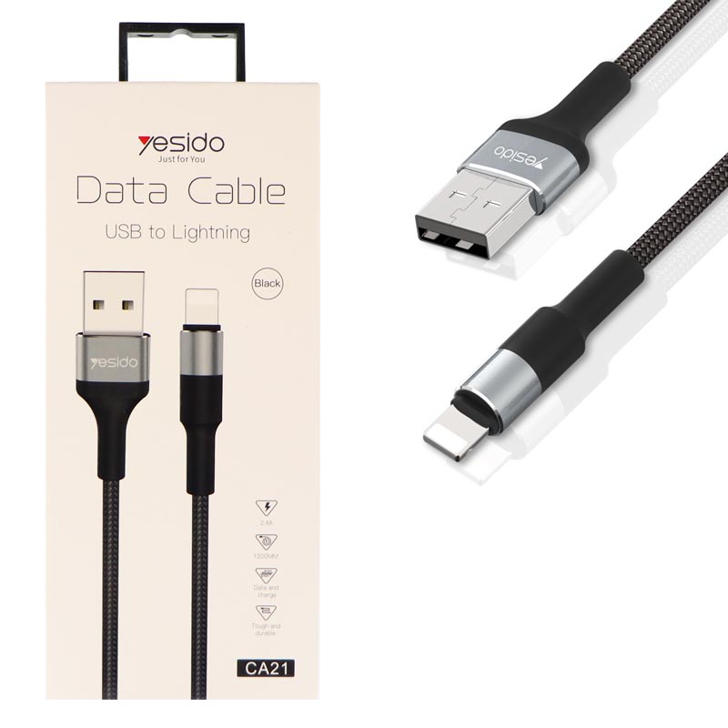 کابل کنفی آیفونی Yesido CA-21 2.4A 1.2m