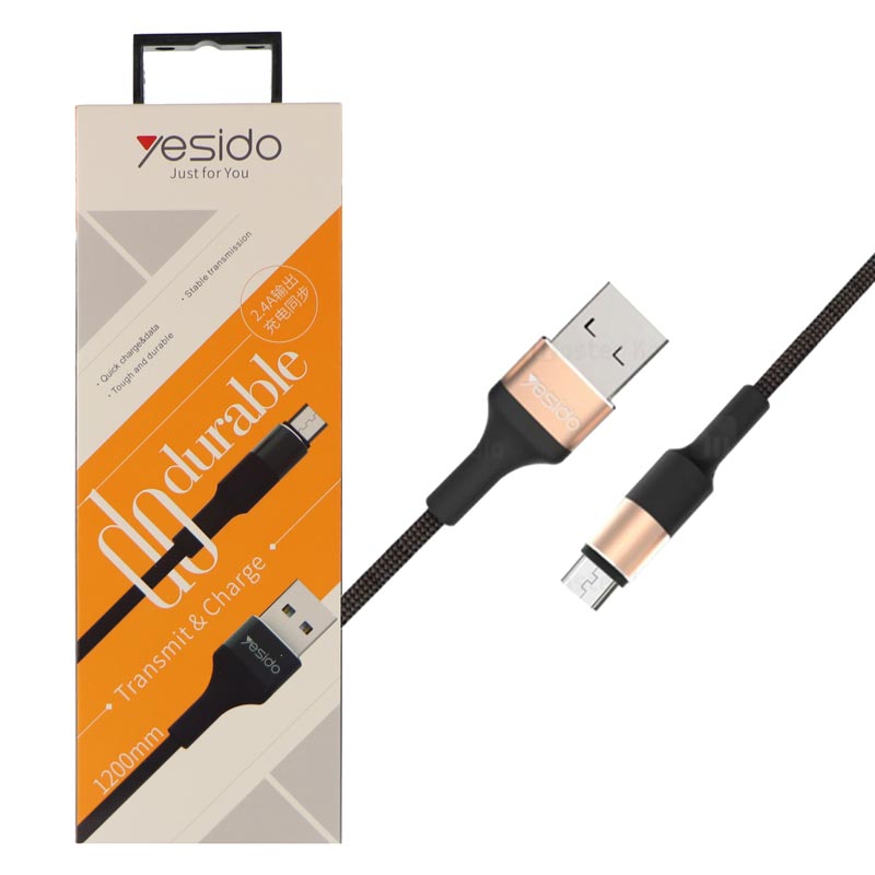 کابل کنفی میکرو یو اس بی Yesido CA-21 1.2m 2.4A