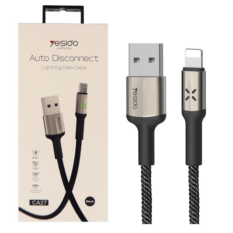 کابل کنفی آیفونی Yesido CA27 2.4A 1.2m