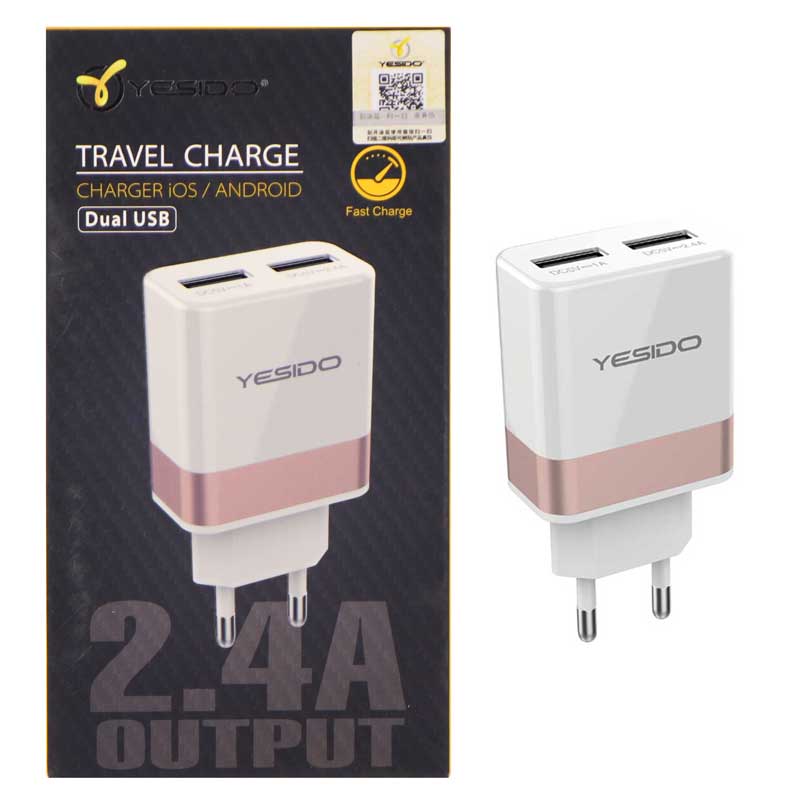 شارژر دیواری Yesido YC01 2.4A