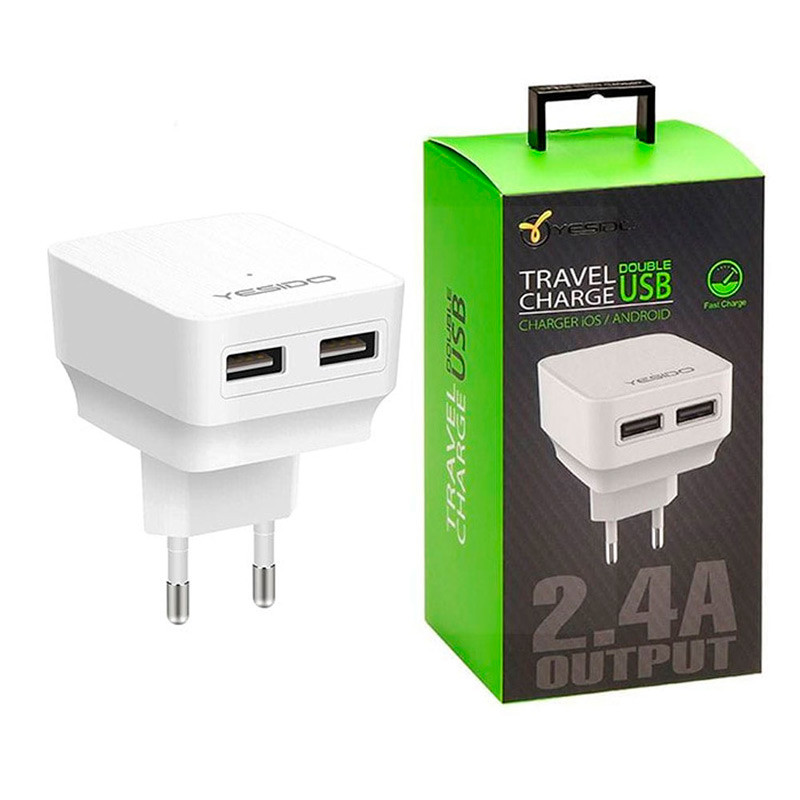 کلگی فست شارژ Yesido YC02 2Port 2.4A 12W