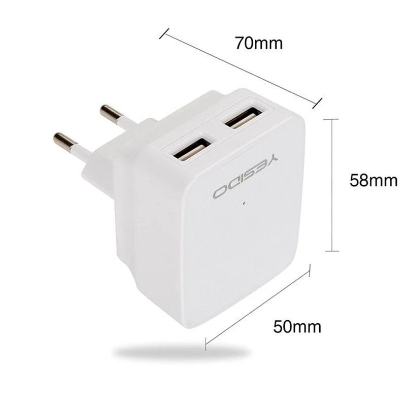شارژر دیواری 12 وات یسیدو YC02 2.4A