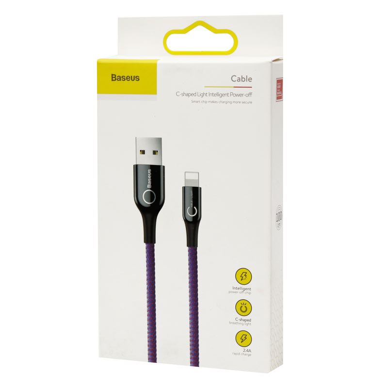 کابل کنفی آیفونی Baseus C-Shaped CALCD 2.4A 1m
