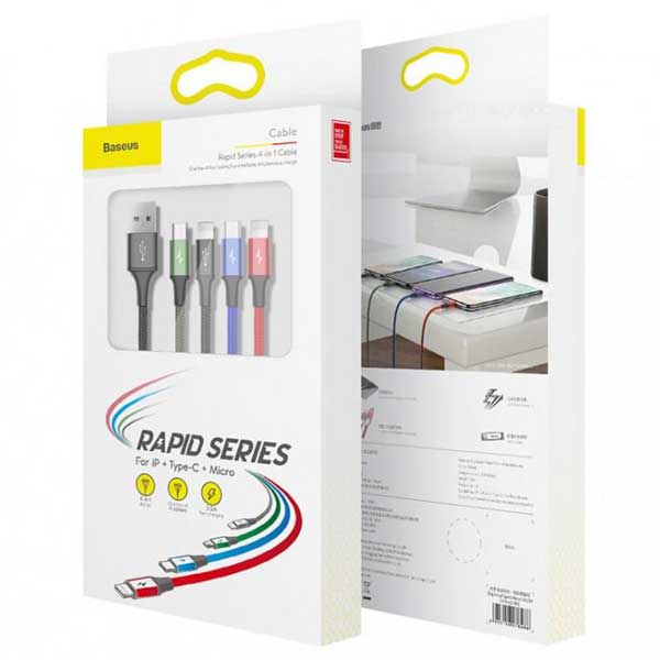 کابل 4 سر Baseus Rapid Series CA1T4-A01 3.5A 1.2m
