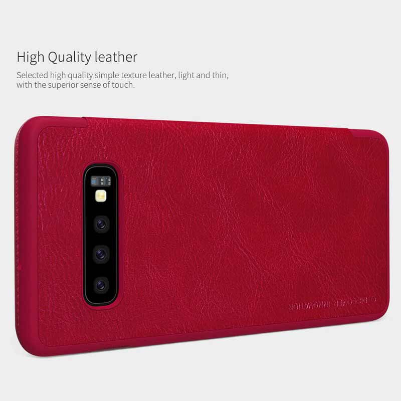 کیف چرمی اورجینال QIN نیلکین Samsung Galaxy S10