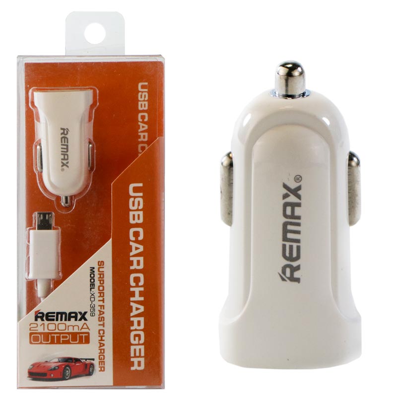 شارژر فندکی Remax XD-359 + کابل میکرو یو اس بی