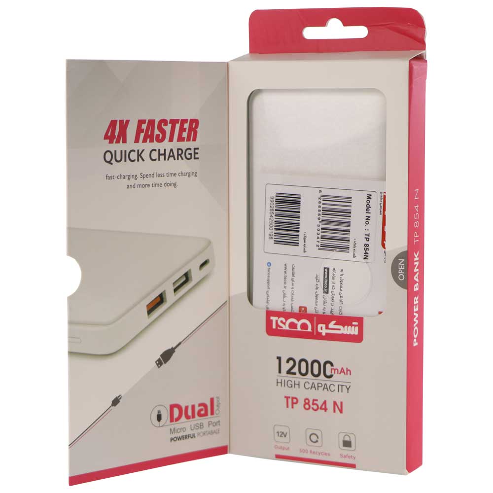 پاور بانک فست شارژ 12000 تسکو TSCO TP 854N