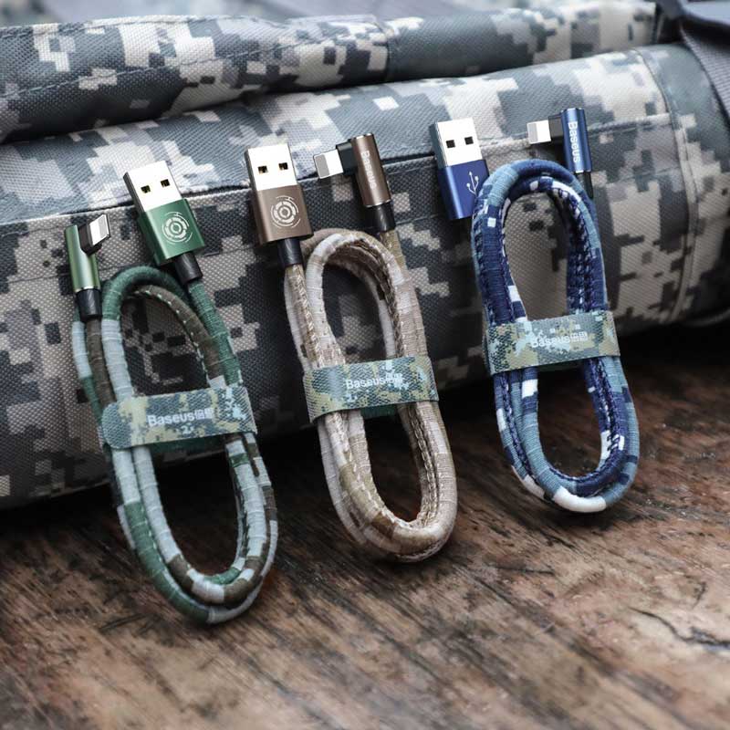 کابل آیفونی Baseus Camouflage CALMC-B12 2m روکش دار