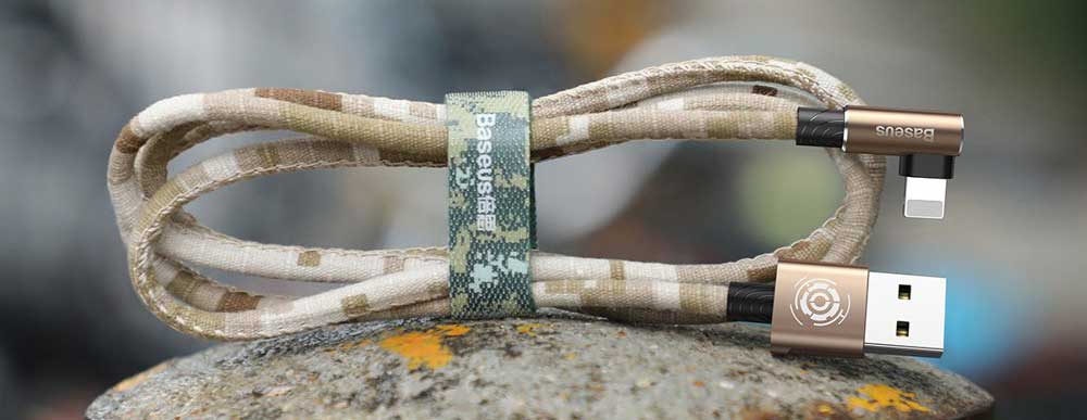 کابل آیفونی Baseus Camouflage CALMC-B12 2m روکش دار