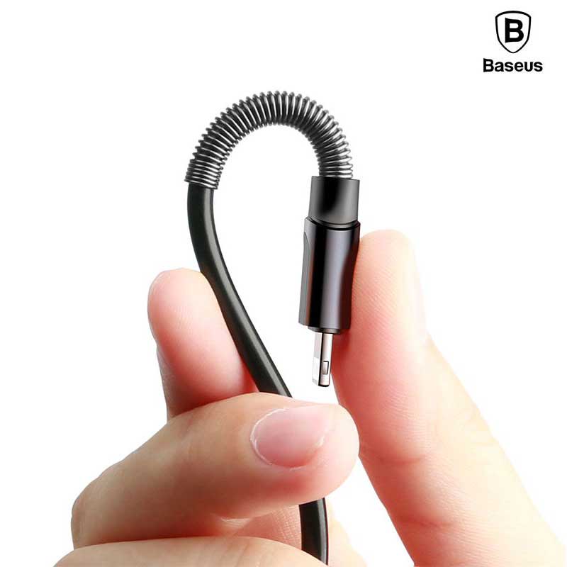 کابل فنری آیفونی Baseus Double Spring CALSH-0G 1.2m