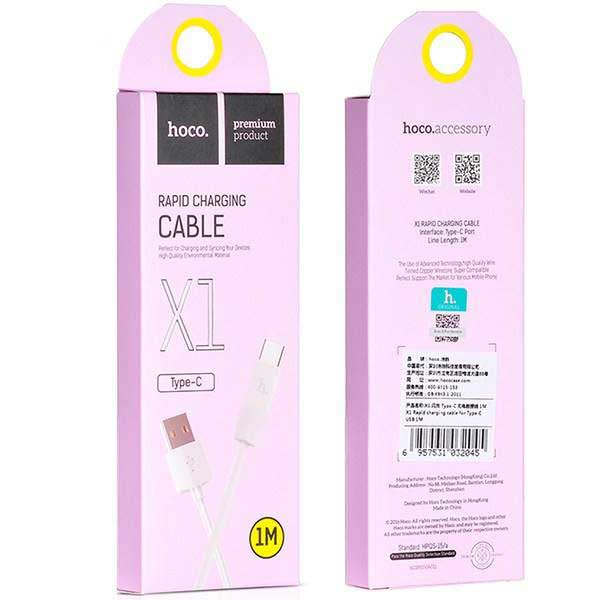 کابل Hoco X1 Rapid 2.1A 1m Type-C (گارانتی 12 ماهه)