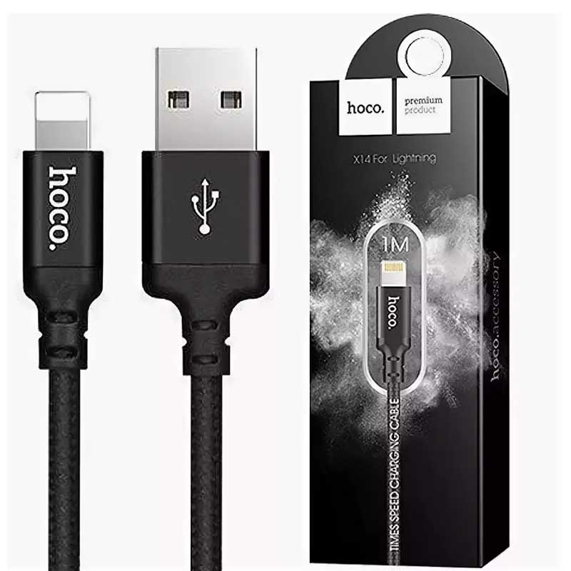 کابل کنفی سرفلزی آیفونی Hoco X14 Times Speed 1m