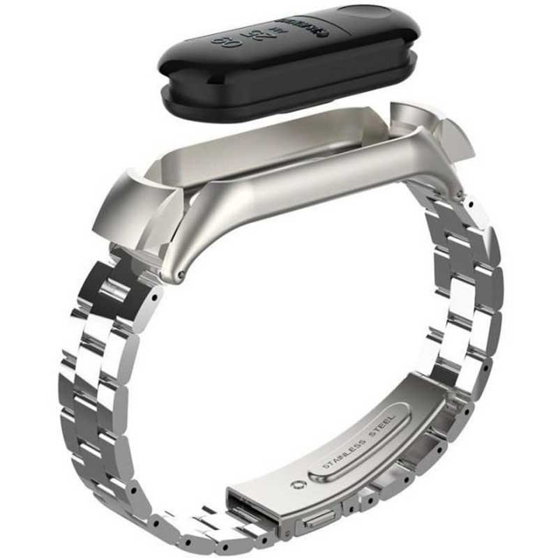 بند فلزی دستبند سلامتی Mi Band 3 / 4 3Bead