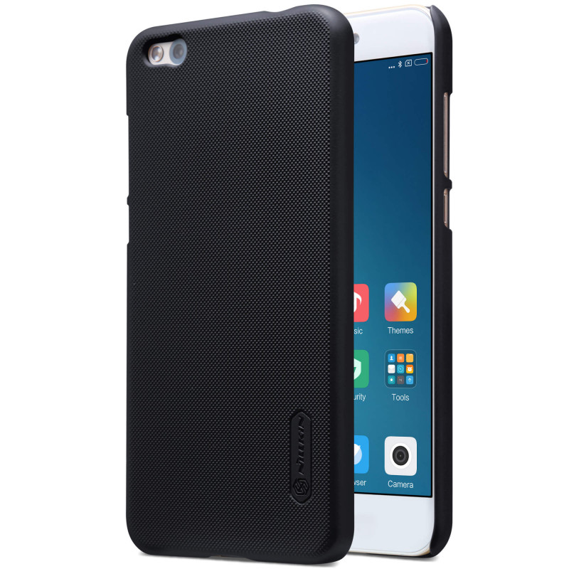 قاب اورجینال ضدضربه Super Frosted نیلکین Xiaomi Mi 5c مشکی + محافظ صفحه نمایش TPU