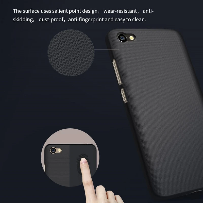 قاب اورجینال ضدضربه Super Frosted نیلکین Xiaomi Redmi Note 5A مشکی + محافظ صفحه نمایش TPU