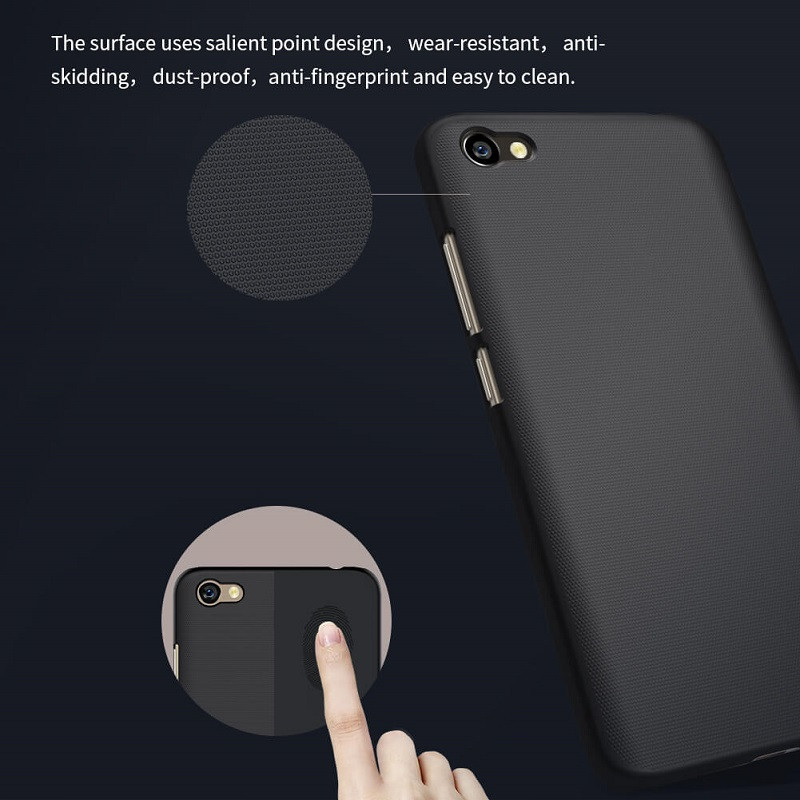قاب اورجینال ضدضربه Super Frosted نیلکین Xiaomi Redmi Note 5A مشکی + محافظ صفحه نمایش TPU