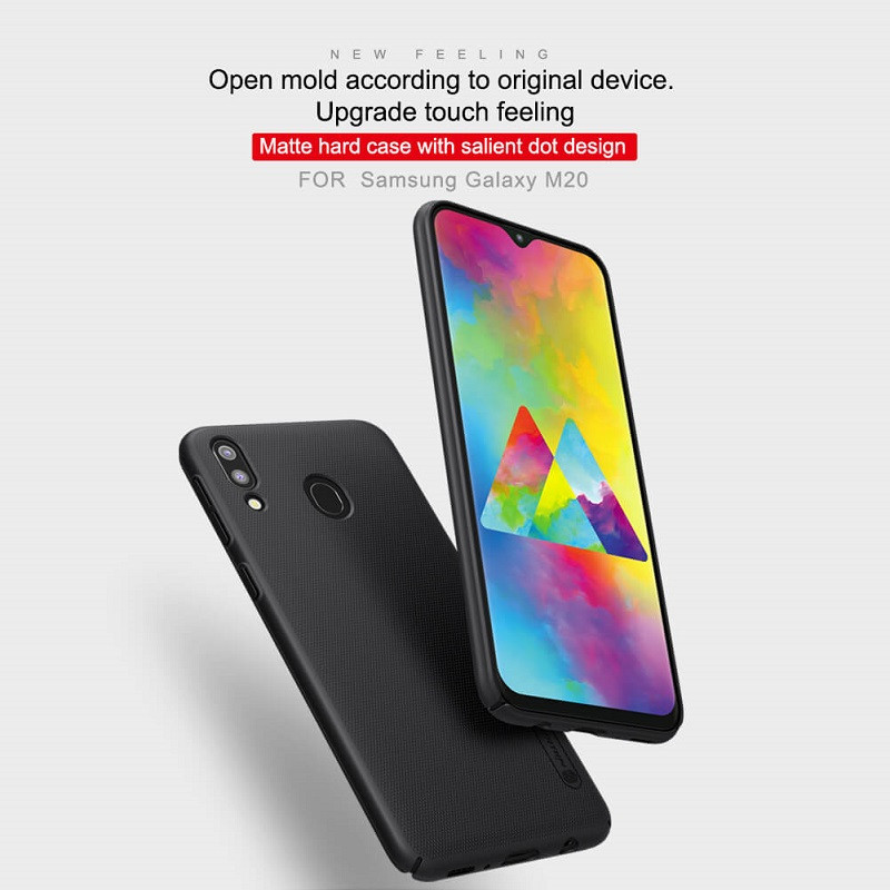 قاب اورجینال ضدضربه Super Frosted نیلکین Samsung M20 + استند