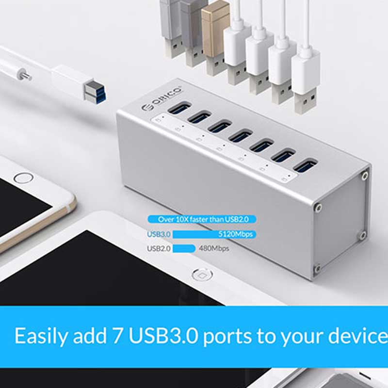 هاب 7 پورت USB3.0 اوریکو A3H7