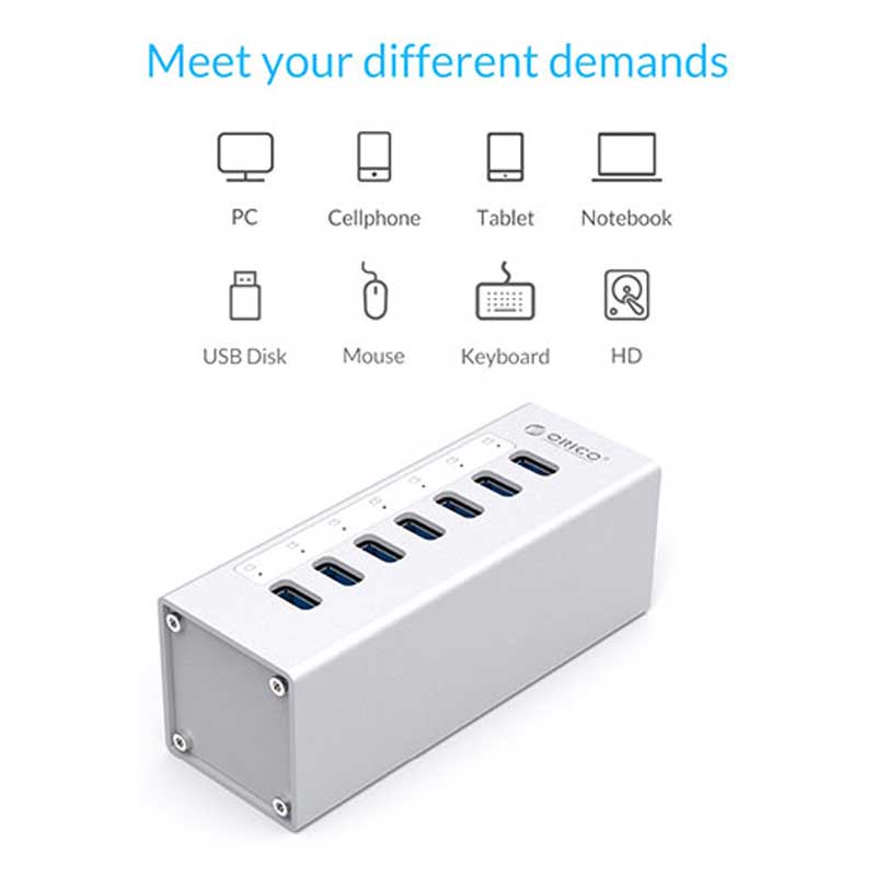 هاب 7 پورت USB3.0 اوریکو A3H7