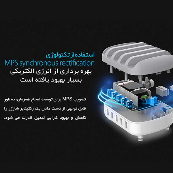شارژر رومیزی 5 پورت Orico DUK-5P سفید