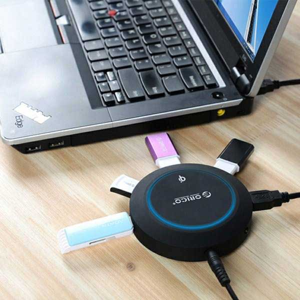 هاب اوریکو Orico HCP-5US USB3.0 4Port + شارژر بی سیم مشکی