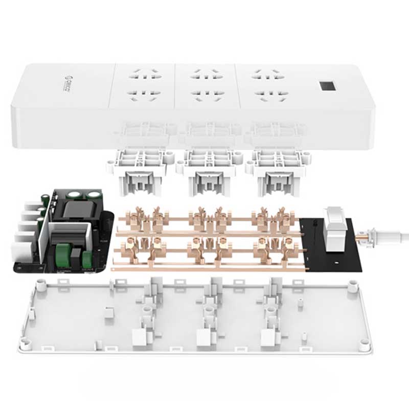 چند راهی 6 خانه برق اوریکو Orico HPC-6A5U-V1 1.5m + شارژر USB