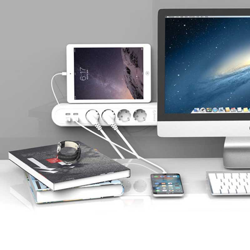 چند راهی 4 خانه برق اوریکو Orico ODE-4A4U 1.5m + شارژر USB