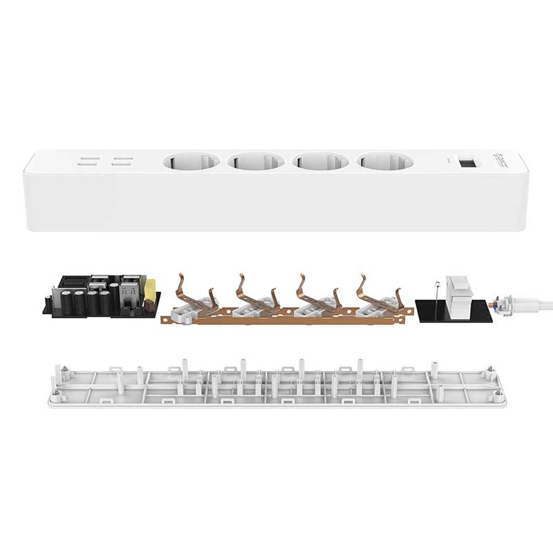 چند راهی 4 خانه برق اوریکو Orico OSC-4A4U-EU 1.5m + شارژر USB