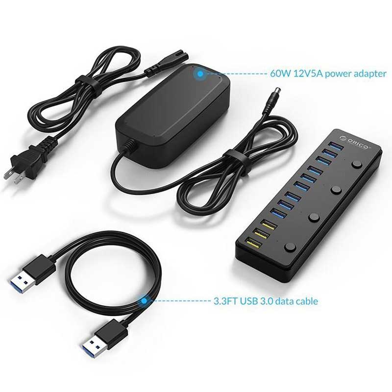 هاب 12 پورت USB3.0 اوریکو P12-U3