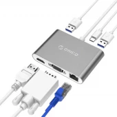 تبدیل Type-C به USB3.0/Type-C/RJ45/VGA/HDMI اوریکو RCNB