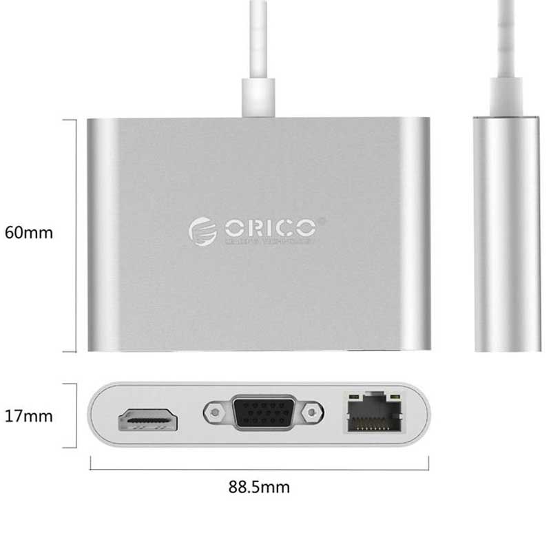 مبدل اوریکو Orico RCNB USB3.0/Type-C/RJ45/VGA/HDMI to Type-C 