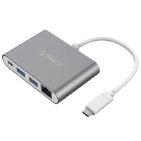 مبدل اوریکو Orico RCR2A USB/Type-C/RJ45 to Type-C نقره ای 