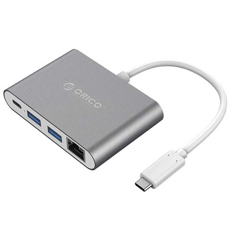 مبدل اوریکو Orico RCR2A USB/Type-C/RJ45 to Type-C نقره ای 