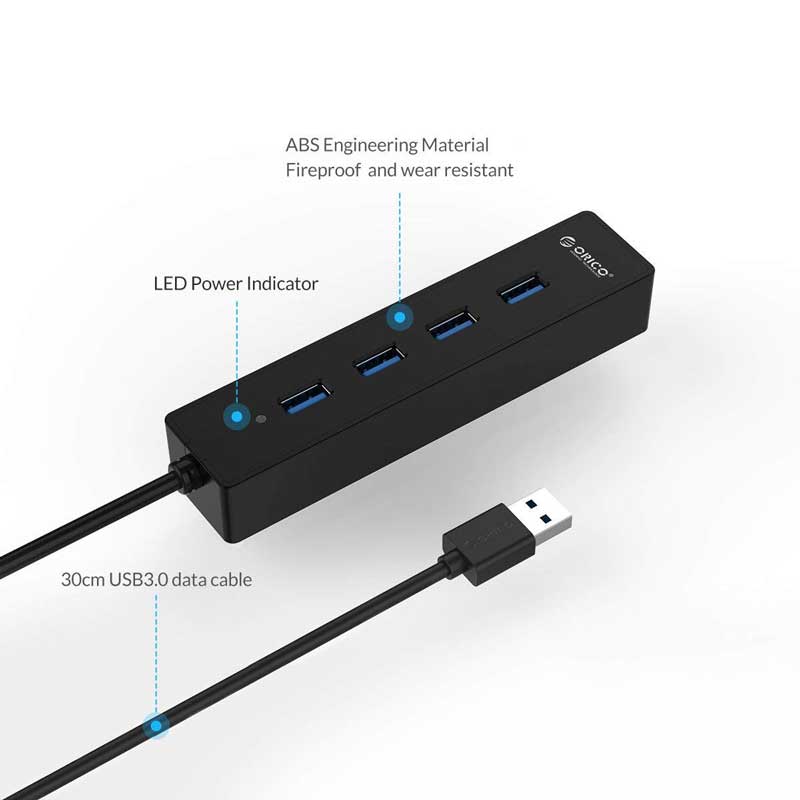 هاب 4 پورت USB3.0 اوریکو W8PH4-U3