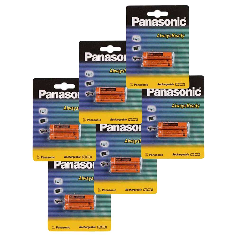 باتری 2 تایی نیم قلمی شارژی Panasonic HHR-3MRT بسته 6 عددی