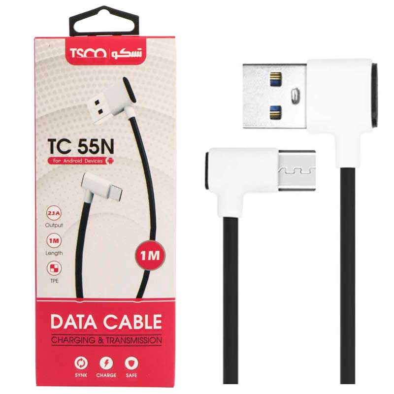کابل میکرو یو اس بی TSCO TC 55N 2.1A 1m دو سر L