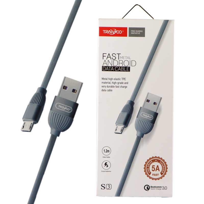 کابل میکرو یو اس بی Tranyoo S3 5A 1.2m