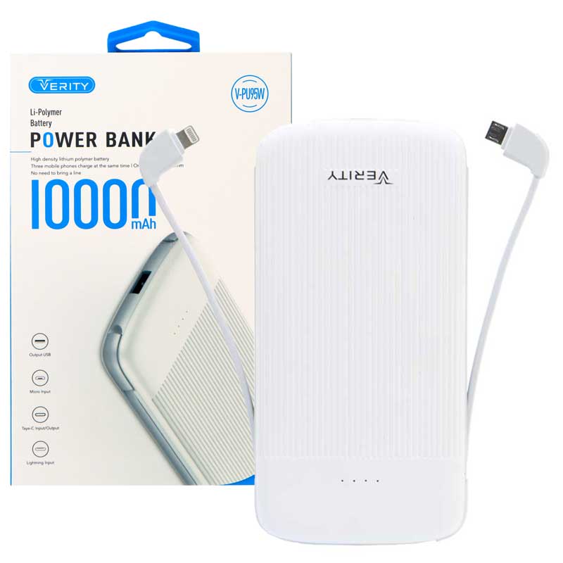 پاور بانک 10000 وریتی VERITY V-PU95 سفید