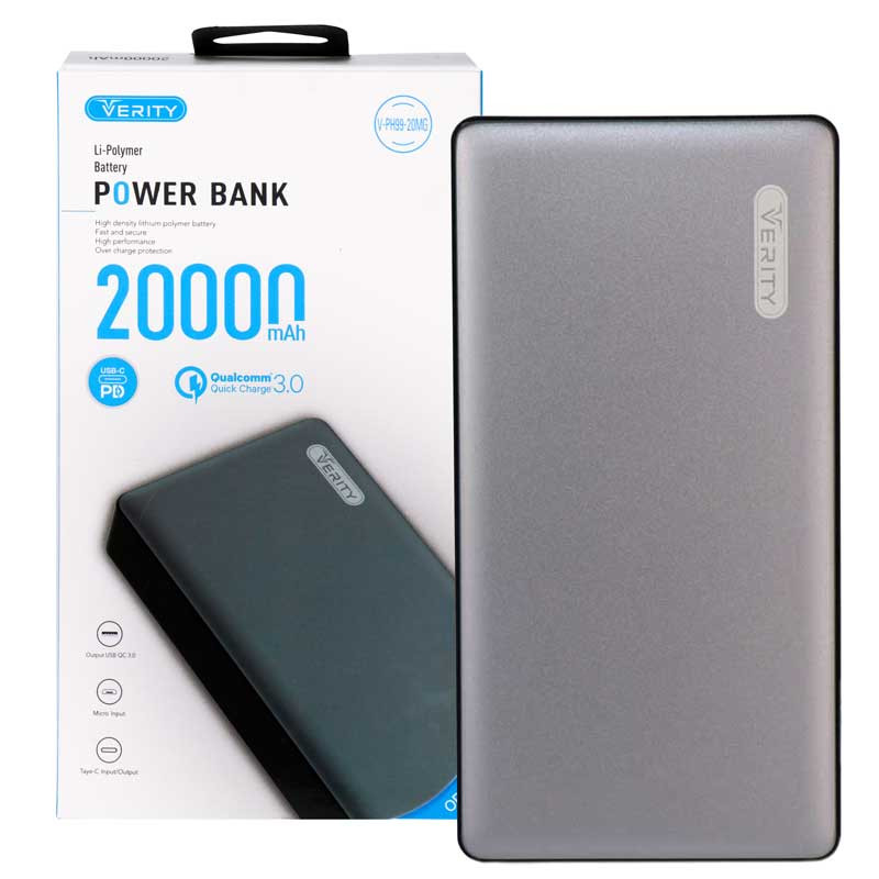 پاور بانک فست شارژ 20000 وریتی Verity V-PH99-20