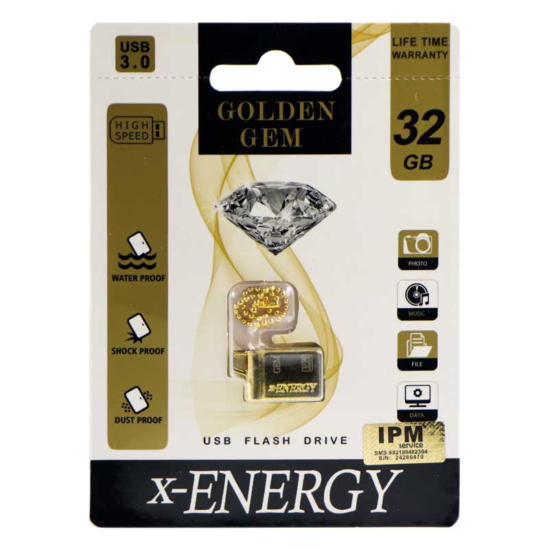 فلش 32 گیگ ایکس انرژی X-Energy Golden GEM USB3.0