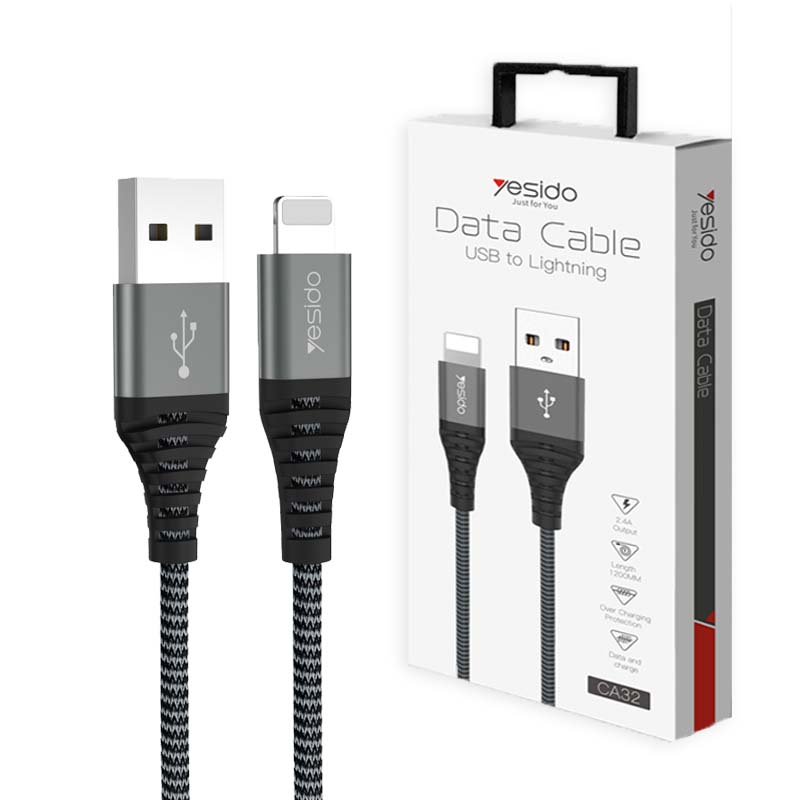 کابل آیفونی Yesido CA32 1.2m روکش دار