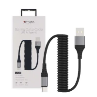 کابل کنفی فنری Yesido CA38 1.5m Type-C