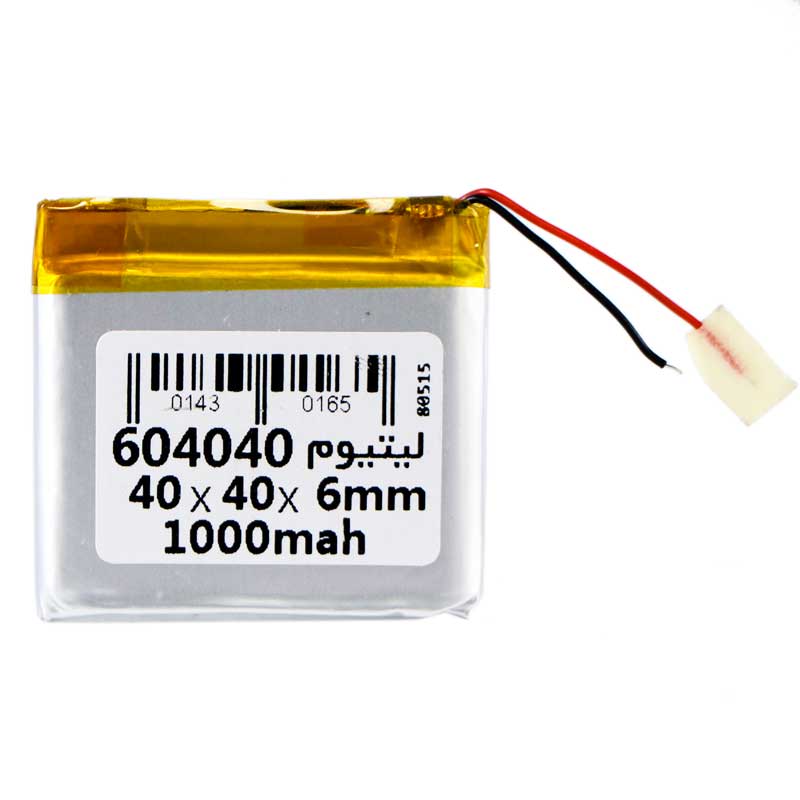 باتری لیتیوم 1000mAh 40*40*60mm 604040