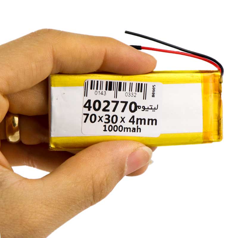باتری لیتیوم 1000mAh 70*30*4mm 402770