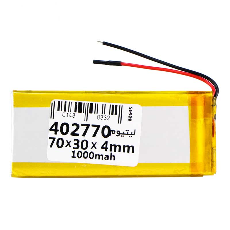 باتری لیتیوم 1000mAh 70*30*4mm 402770