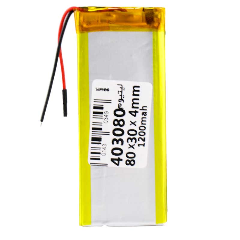 باتری لیتیوم 1200mAh 80*30*4mm 403080