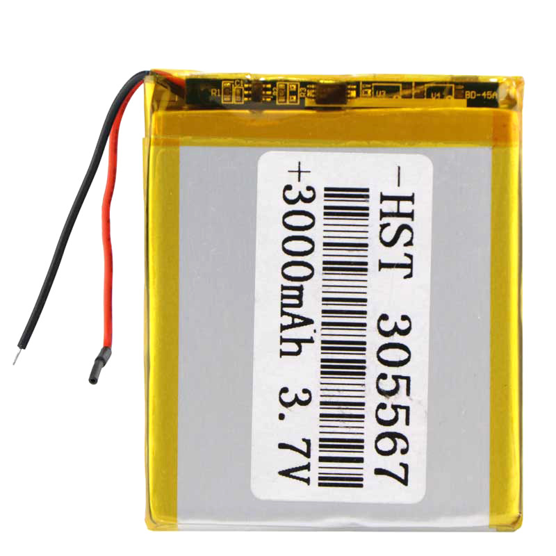 باتری لیتیوم 3000mAh 67*55*3mm 305567