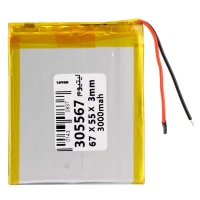 باتری لیتیوم 3000mAh 67*55*3mm 305567